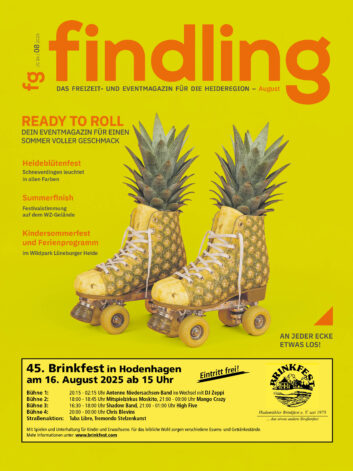 Cover August 2025: Ready to Roll. Rollschuhe aus Ananas.