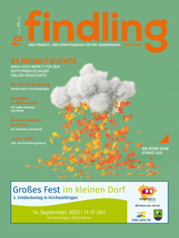 Cover September 2025: Es regnet Events. Laubblätter aus Wolke