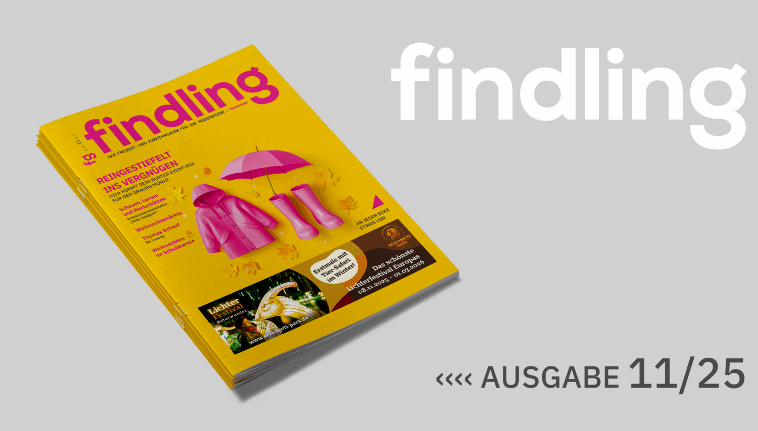 Cover November 2025: Reingestiefelt ins Vergnügen Mockup.