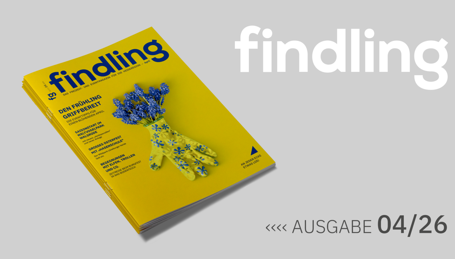 Cover April Ausgabe: Den Frühling griffbereit. Mockup.