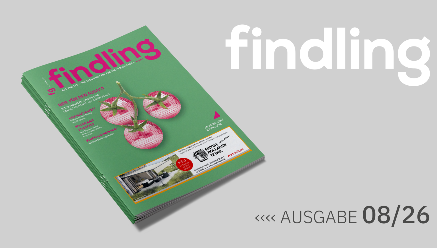 Cover August Ausgabe: Reif für den August Mockup.